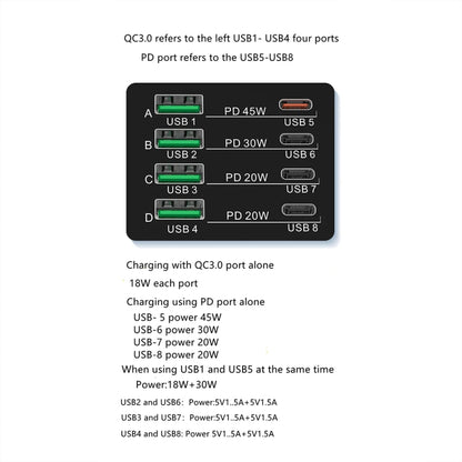 X9M 9-in-1 110W USB+PD Smart Multi-ports QI Magnetic Wireless Charger, Spec: Black EU Plug - Multifunction Charger by buy2fix | Online Shopping UK | buy2fix