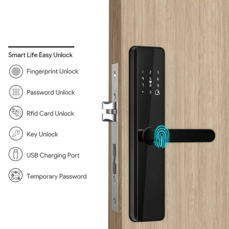 Locstar A50 Smart Fingerprint Lock Electronic Indoor Lock Apartment Lock With Handle - Door Lock by Locstar | Online Shopping UK | buy2fix