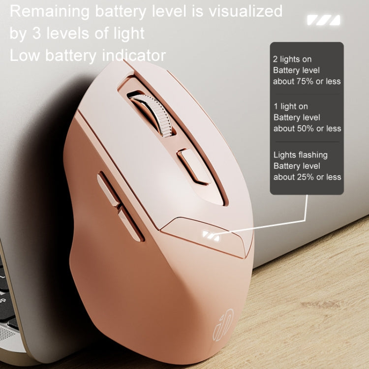 Inphic DR8 2.4G Wireless + Bluetooth 5.0/4.0 Tri-mode Charging Mute Office Gaming Computer Mouse(Milk Tea Color) - Wireless Mice by Inphic | Online Shopping UK | buy2fix