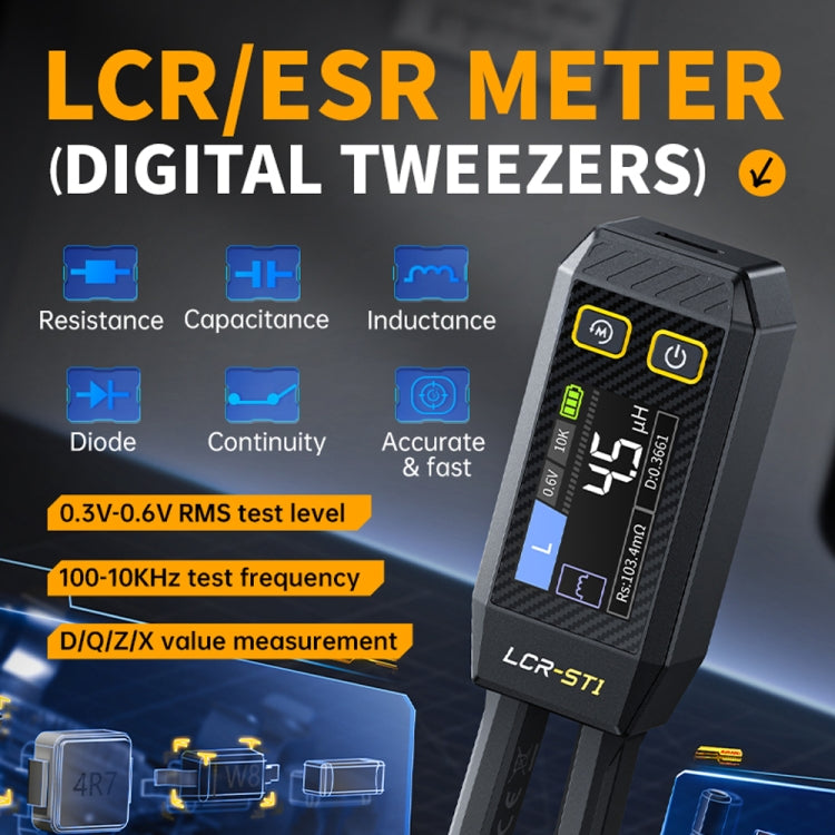 FNIRSI Digital Tweezers Resistor Capacitor Component Test Multimeter(LCR-ST1) - Digital Multimeter by FNIRSI | Online Shopping UK | buy2fix