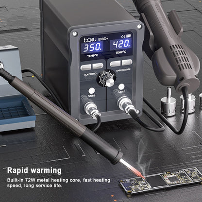 BAKU BA-898D+ T12 Solder Station Adjustable Temperature Electric Digital Soldering Iron For Phone Repair EU Plug 220V - Electric Soldering Iron by BAKU | Online Shopping UK | buy2fix