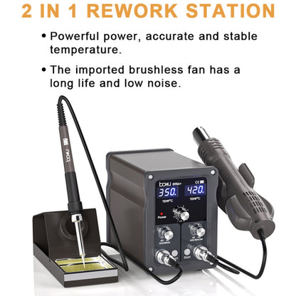 BAKU BA-898A+ 2-In-1 Soldering Station Hot Air Station Adjustable Temperature EU Plug 220V - Electric Soldering Iron by BAKU | Online Shopping UK | buy2fix