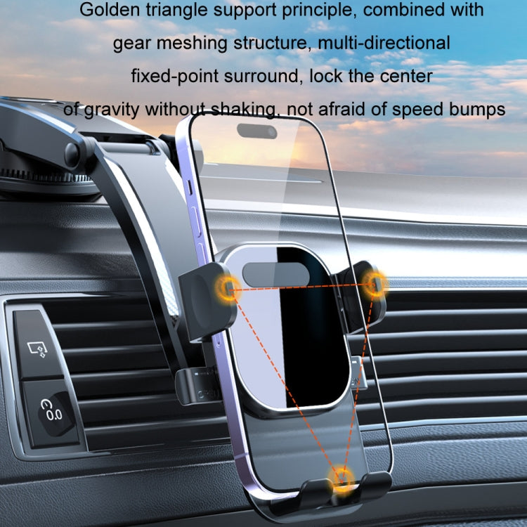 Car Suction Cup Dashboard Automatic Lock Mobile Phone Holder, Style: Glossy Telescopic Base - Car Holders by buy2fix | Online Shopping UK | buy2fix