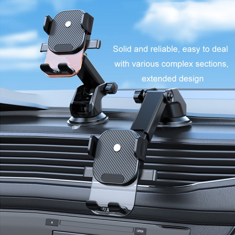 Car Suction Cup Dashboard Automatic Lock Mobile Phone Holder, Style: Glossy Waterfall Base - Car Holders by buy2fix | Online Shopping UK | buy2fix