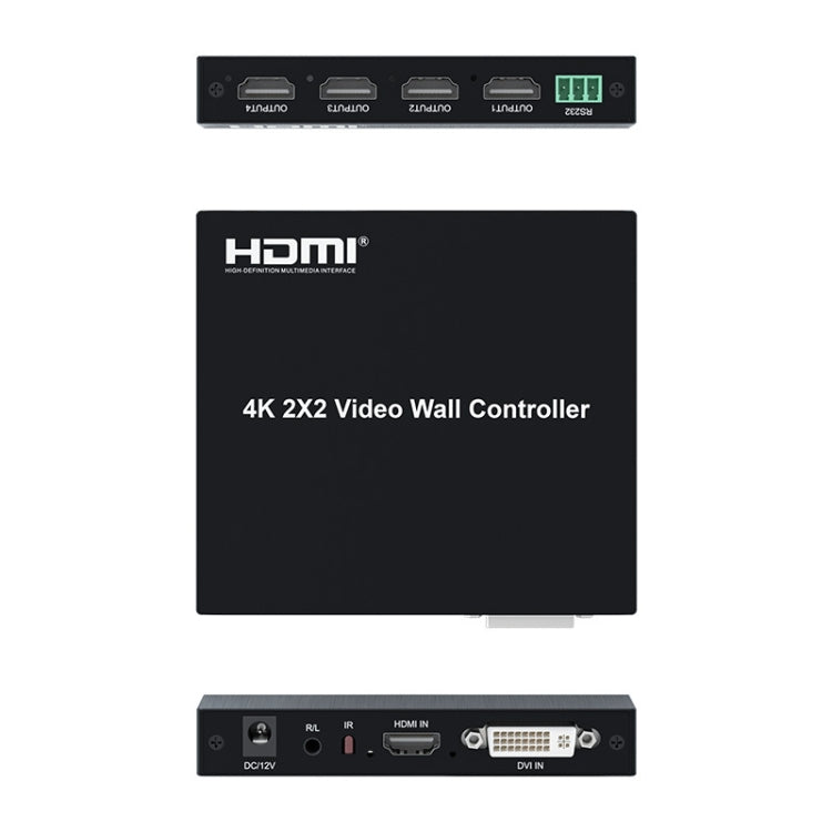 4K 2x2 HDMI Video HD Splice Support HDMI / DVI Input 4CH HDMI Output EU Plug - Splitter by buy2fix | Online Shopping UK | buy2fix