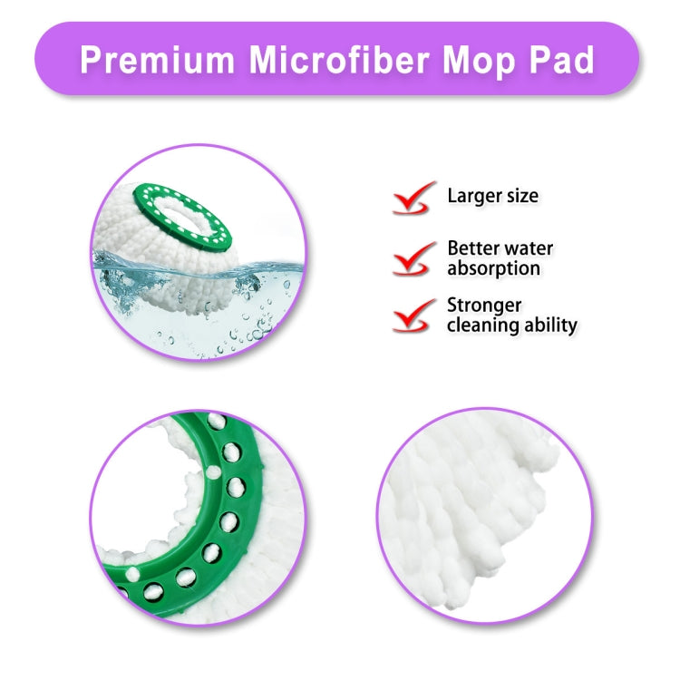 For Libman Tornado Spin Mop Microfiber Mop Pad Replacement Parts(White) - Handheld Cleaner & Mops by buy2fix | Online Shopping UK | buy2fix