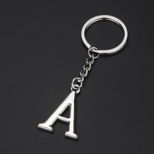 Double-Sided Three-Dimensional Plating Alphabet Keychain, Style: A - Key Rings by buy2fix | Online Shopping UK | buy2fix