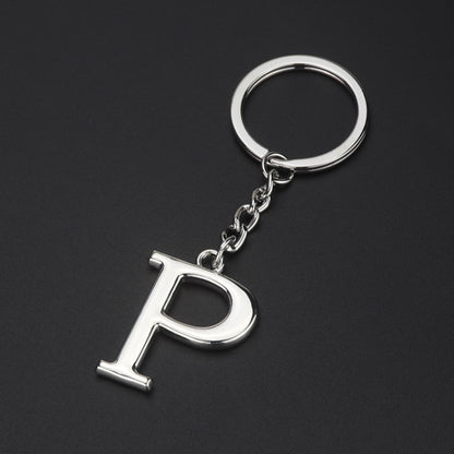 Double-Sided Three-Dimensional Plating Alphabet Keychain, Style: P - Key Rings by buy2fix | Online Shopping UK | buy2fix