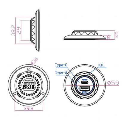 30W Car Ship Mobile Phone Fast Charging Modified USB Charger, Specifications: QC3.0+PD - DIY Modified Charger by buy2fix | Online Shopping UK | buy2fix