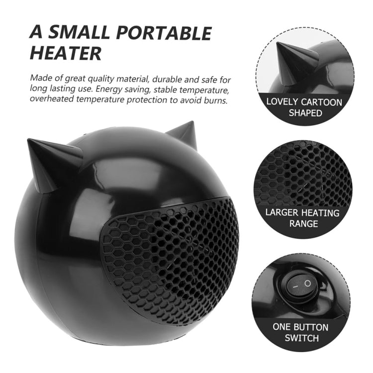 450W Home Desktop Heater Mini Office Hot Air Blower EU Plug(Black) - Electric Heaters by buy2fix | Online Shopping UK | buy2fix