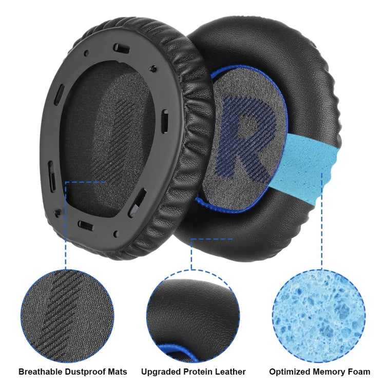 1pair For JBL Quantum Q100 Headphone Leather Sponge Cover Gaming Headset Earmuffs(Black Blue) - Earmuff & Pad by buy2fix | Online Shopping UK | buy2fix