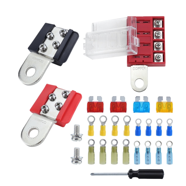 4-way RV Yacht Flame Retardant Waterproof Battery Terminal Fuse Block(Two) - Fuse by buy2fix | Online Shopping UK | buy2fix