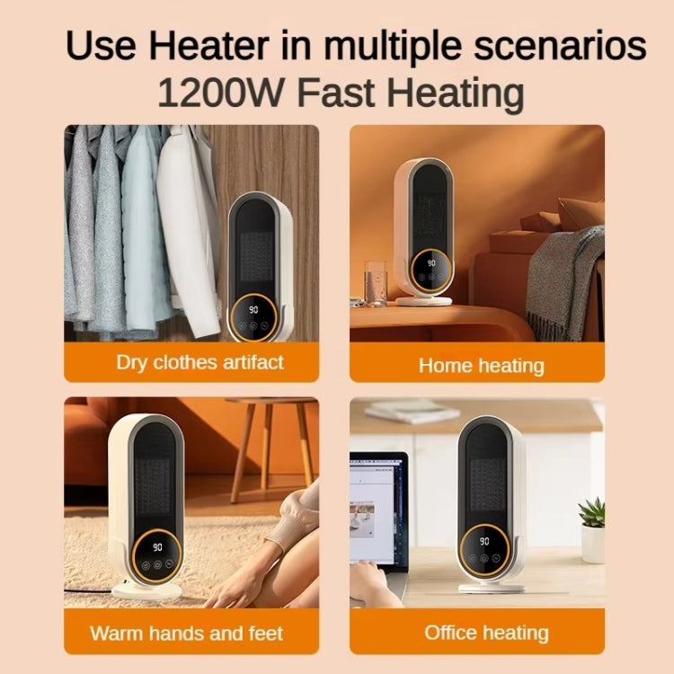 E68S 1200W PTC Ceramic Heating Desktop Smart Electric Heater, Plug: EU Plug(Remote Control Model) - Electric Heaters by buy2fix | Online Shopping UK | buy2fix