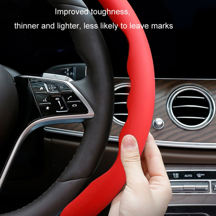 38cm Liquid Silicone Sweat-Absorbing Anti-Skid Car Steering Wheel Cover(Orange) - Steering Wheel Accessories by buy2fix | Online Shopping UK | buy2fix