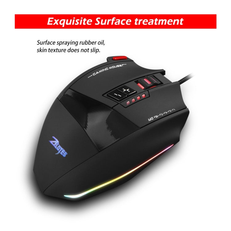 ZELOTES C13 13-keys RGB Lighting Effect Programming Macro Custom Gaming Wired Mouse(Black) - Wired Mice by ZELOTES | Online Shopping UK | buy2fix