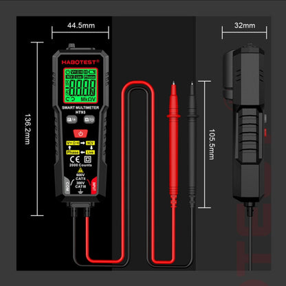 HABOTEST HT93 Phase Sequence Detection Intelligent Anti-Burn-In Fully Automatic Multimeter(Black) - Digital Multimeter by HABOTEST | Online Shopping UK | buy2fix