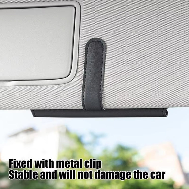 Car Sun Visor Interior Storage Glasses Bag(Beige) - Sunglasses & Glasses Clips by buy2fix | Online Shopping UK | buy2fix