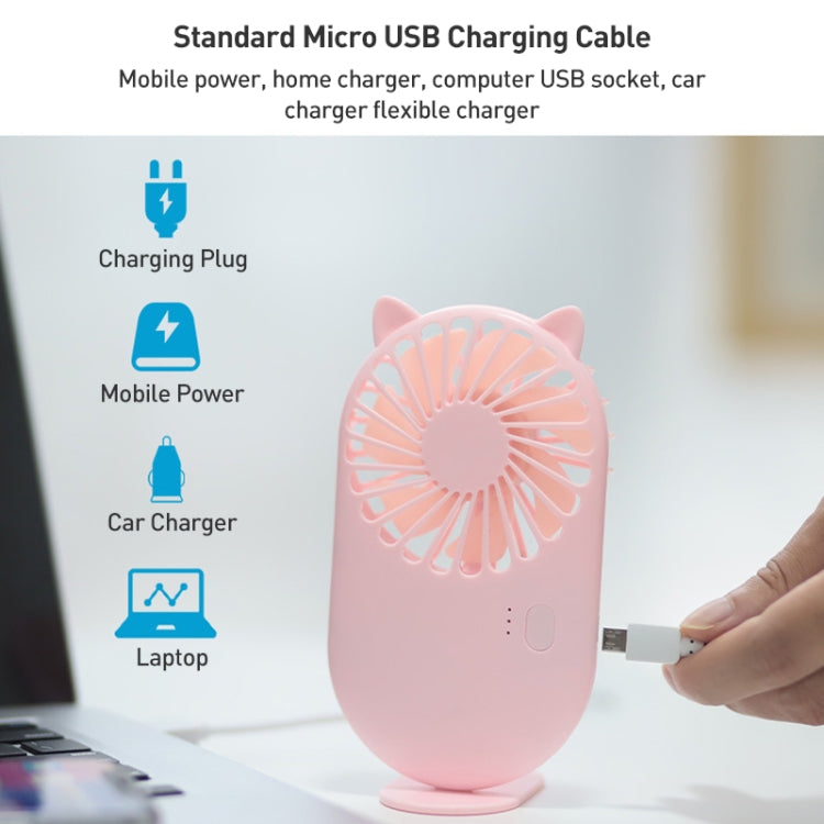 Portable Cute Pocket Mini USB Handheld Fan Phone Holder (Pink) - Electric Fans by buy2fix | Online Shopping UK | buy2fix