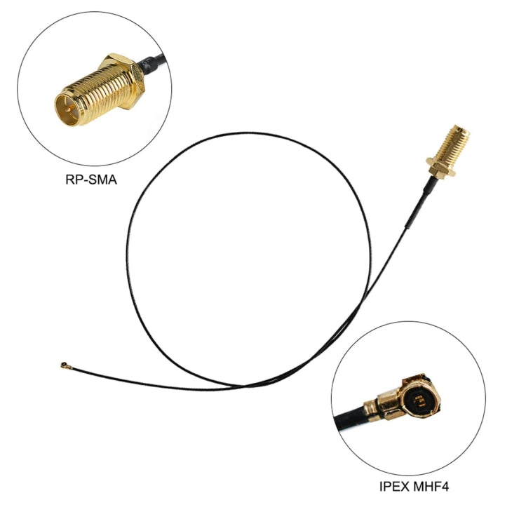 2 x 6dBi 2.4GHz 5GHz Dual Band WiFi RP-SMA Male Antenna + 2 x 35CM RP-SMA IPEX MHF4 Pigtail Cable for M.2 NGFF WiFi WLAN Card (Black) - DVB-T & Simulation Antenna by buy2fix | Online Shopping UK | buy2fix