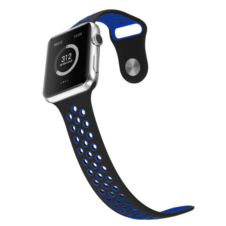 For Apple Watch Ultra 49mm&Watch Ultra 2 49mm / Series 9&8&7 45mm / SE 3&SE 2&6&SE&5&4 44mm / 3&2&1 42mm Fashionable Classical Silicone Sport Watch Band (Dark Blue) - Watch Bands by buy2fix | Online Shopping UK | buy2fix