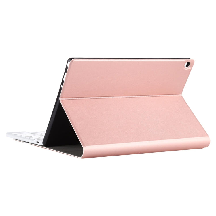 AM10 2 in 1 Removable Bluetooth Keyboard + Protective Leather Tablet Case with Holder for Lenovo M10 FHD Plus 10.3 inch(Rose Gold) - Lenovo Keyboard by buy2fix | Online Shopping UK | buy2fix