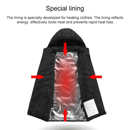 USB Heated Smart Constant Temperature Hooded Warm Coat for Men and Women (Color:Red Size:XXXL) - Down Jackets by buy2fix | Online Shopping UK | buy2fix