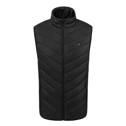 USB Security Smart Constant Temperature Fever Men Stand Collar Cotton Vest (Color:Black Size:XXXL) - Down Jackets by buy2fix | Online Shopping UK | buy2fix