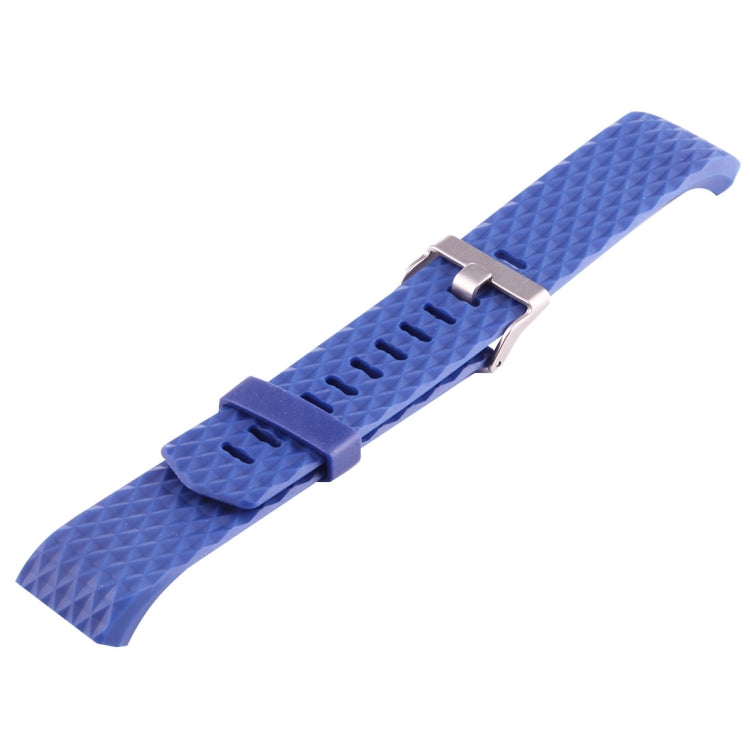 For Fitbit Charger 2 Bracelet Watch Diamond Texture TPU Watch Band, Full Length: 23cm(Blue) - Watch Bands by buy2fix | Online Shopping UK | buy2fix