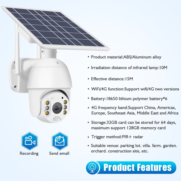 T16 1080P Full HD 4G (EU Version) Network Monitoring Solar Powered Camera, Support PIR + Radar Alarm, Night Vision, Two Way Audio, TF Card - Security by buy2fix | Online Shopping UK | buy2fix