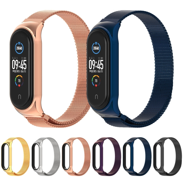 Mijobs Milan CS Metal Magnetic Watch Band for Xiaomi Mi Band 3 & 4 & 5 & 6, Host not Include(Black) - Watch Bands by buy2fix | Online Shopping UK | buy2fix