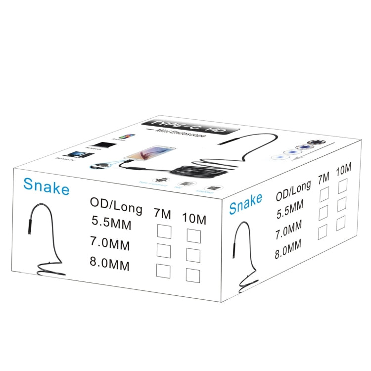AN97 USB-C / Type-C Endoscope Waterproof IP67 Tube Inspection Camera with 8 LED & USB Adapter, Length: 1m, Lens Diameter: 7mm -  by buy2fix | Online Shopping UK | buy2fix