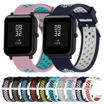Double Colour Silicone Sport Watch Band for Xiaomi Huami Amazfit Bip Lite Version 20mm(Dark Blue + Baby Blue) - Smart Wear by buy2fix | Online Shopping UK | buy2fix