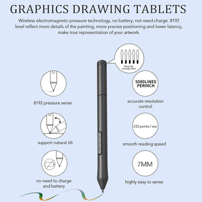 10Moons T503 Drawing Tablet Can Be Connected to mobile Phone Tablet with 8192 Passive Pen(White) -  by 10Moons | Online Shopping UK | buy2fix