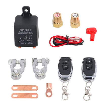 ZL180 12V 120A Car Relay Remote Rireless Battery Isolator with Battery Clip x 2 & Remote Control x 2 -  by buy2fix | Online Shopping UK | buy2fix