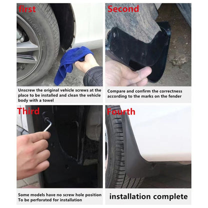 4pcs/set Car Auto Universal Soft Plastic Splash Flaps Mudguards Fender Guard - Mudguards by buy2fix | Online Shopping UK | buy2fix