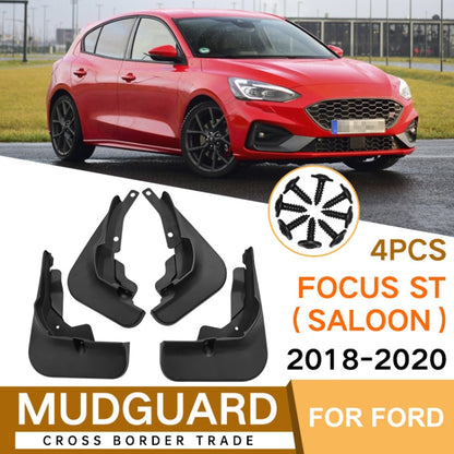 For Ford Focus ST Saloon 2018-2020 4pcs/Set Car Auto Soft Plastic Splash Flaps Fender Guard - Mudguards by buy2fix | Online Shopping UK | buy2fix