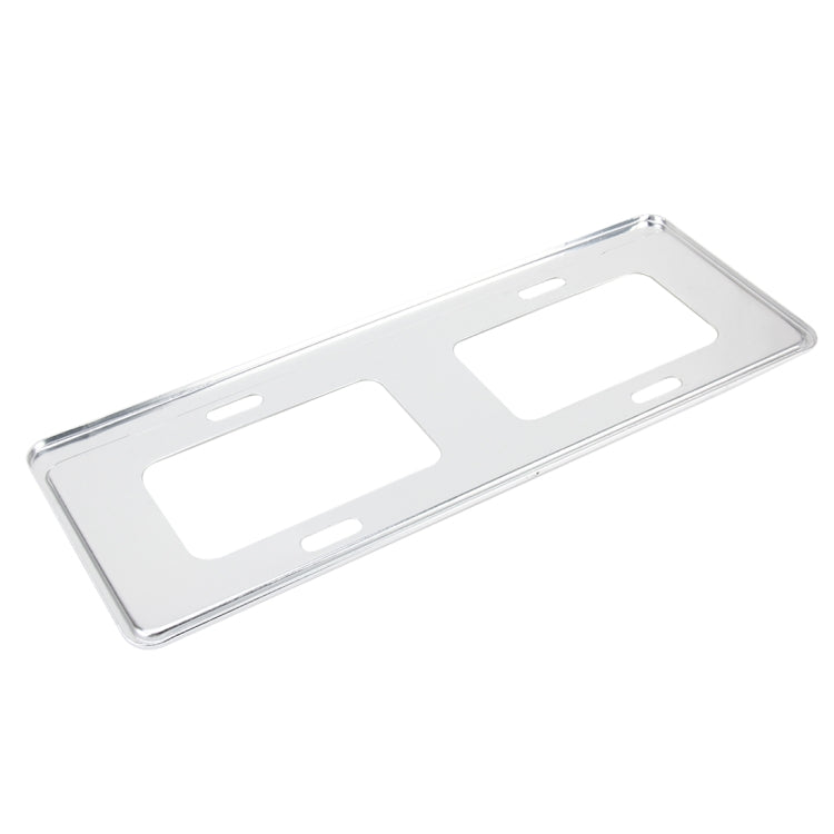 2 PCS Car License Plate Frames Stainless Steel License Plate Frame(White) - License Plate Covers & Frames by buy2fix | Online Shopping UK | buy2fix