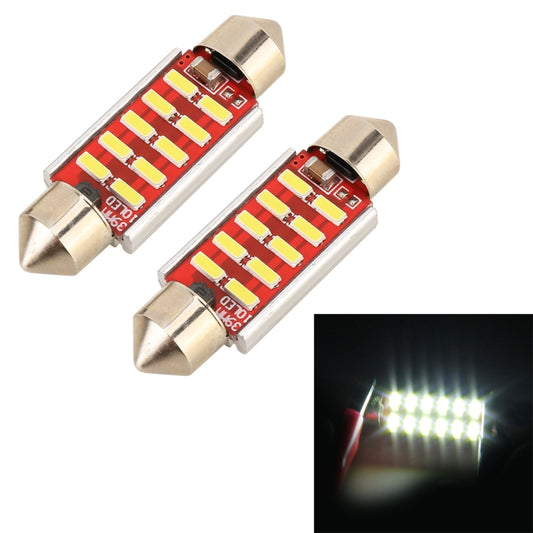 2 PCS DC 12V 2W 31MM 4014 Bicuspid Port No Decoding Car Dome Lamp LED Reading Light with 10 LED Lights(White Light) - Dome Lights by buy2fix | Online Shopping UK | buy2fix