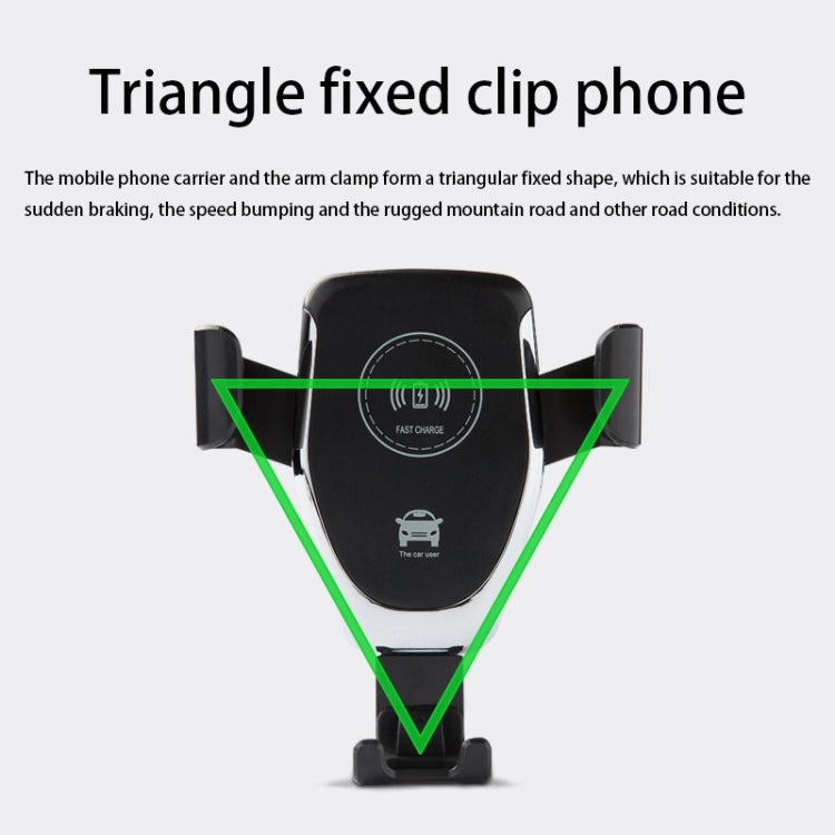 Car Air Outlet Bracket Wireless Charger Qi Standard Wireless Charger(Black) - In Car by buy2fix | Online Shopping UK | buy2fix