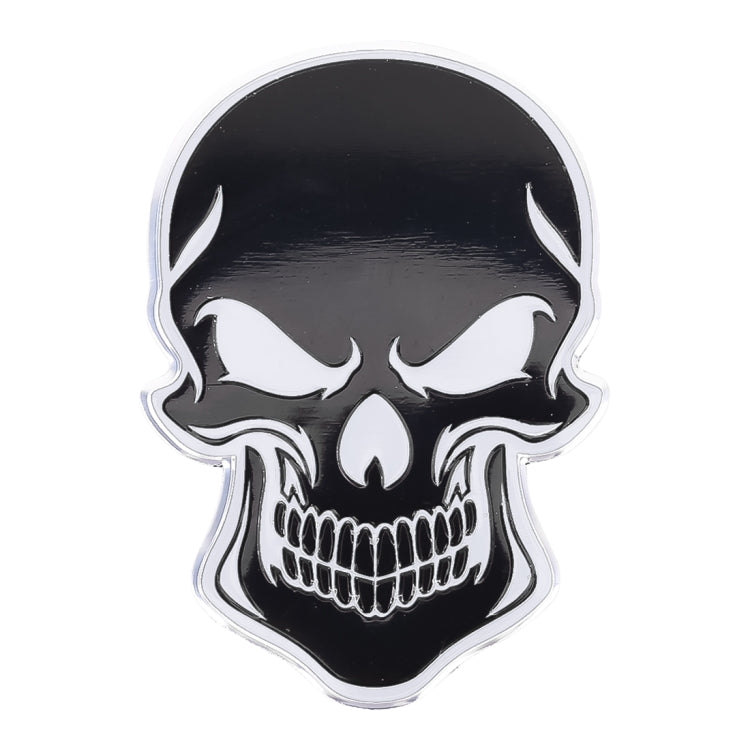 Universal Car Skull Shape Metal Decorative Sticker (Black Silver) - 3D Metal Sticker by buy2fix | Online Shopping UK | buy2fix