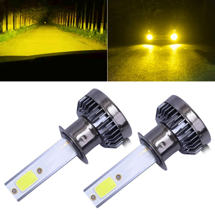 2 PCS H1 DC9-36V / 36W / 3000K / 6000LM IP68 Car / Motorcycle Mini COB LED Headlight Lamps / Fog Light(Gold Light) - LED Headlamps by buy2fix | Online Shopping UK | buy2fix