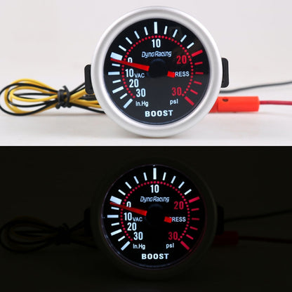 52mm 12V Universal Car Modified LED White Light Turbo Boost Gauge - In Car by buy2fix | Online Shopping UK | buy2fix