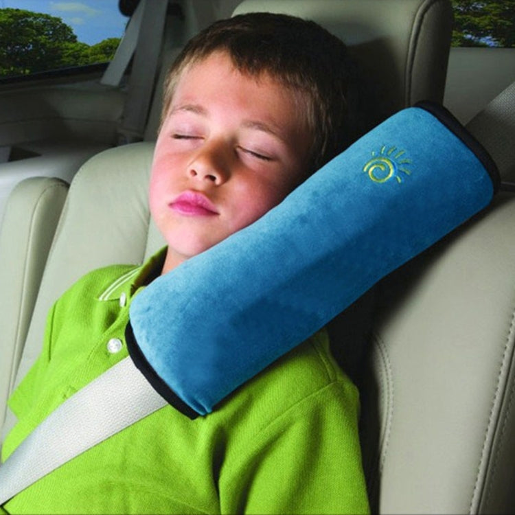 2 PCS Children Baby Safety Strap Soft Headrest Neck Support Pillow Shoulder Pad for Car Safety Seatbelt(Blue) - Seat Belts & Padding by buy2fix | Online Shopping UK | buy2fix