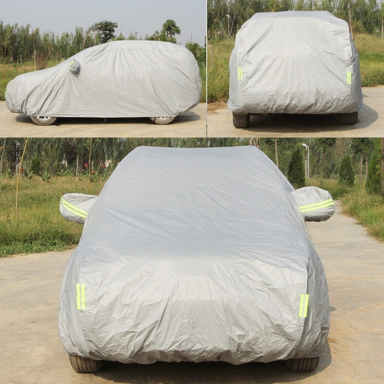 Oxford Cloth Anti-Dust Waterproof Sunproof Flame Retardant Breathable Indoor Outdoor Full Car Cover Sun UV Snow Dust Resistant Protection SUV Car Cover with Warning Strips, Fits Cars up to 5.1m(199 inch) in Length - PE Material by buy2fix | Online Shopping UK | buy2fix