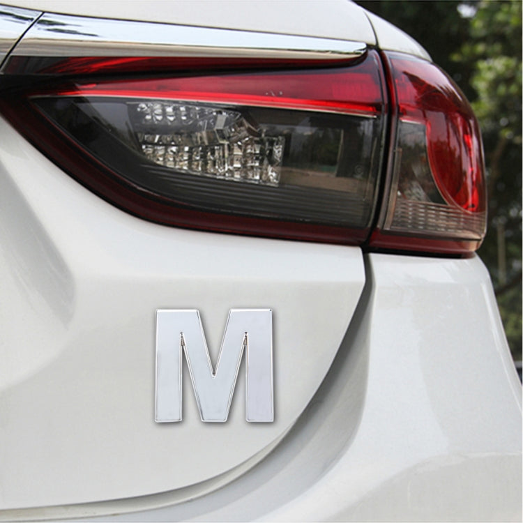 Car Vehicle Badge Emblem 3D English Letter M Self-adhesive Sticker Decal, Size: 4.5*4.5*0.5cm - 3D Metal Sticker by buy2fix | Online Shopping UK | buy2fix