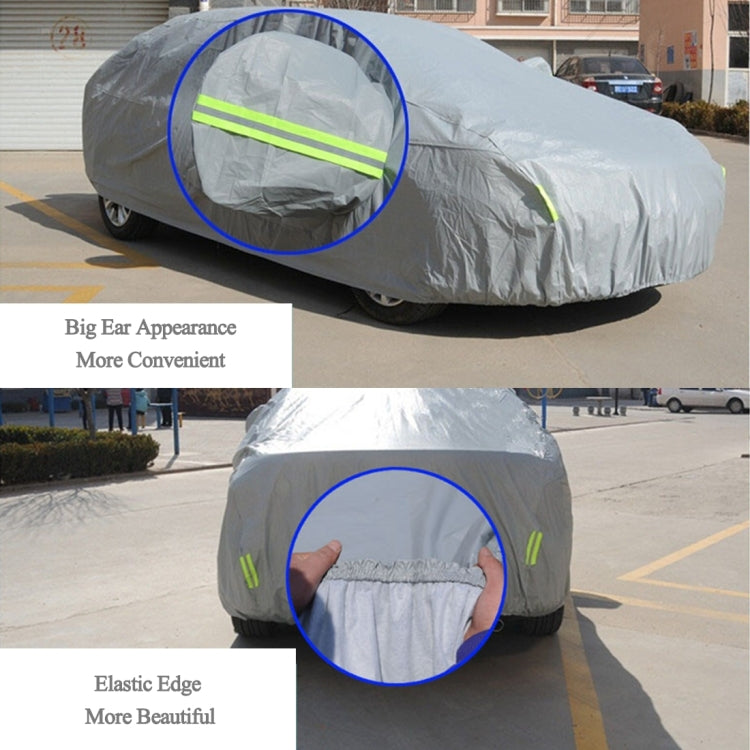 PVC Anti-Dust Sunproof Hatchback Car Cover with Warning Strips, Fits Cars up to 5.1m(199 inch) in Length - PE Material by buy2fix | Online Shopping UK | buy2fix