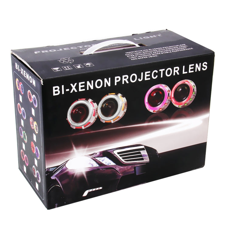 IPHCAR G262 H1 3.0 inch 12V Bi-Xenon Projector Lens Headlight with Exquisite Angle Eyes Decoration for Right Driving(Red) - Xenon Lights by buy2fix | Online Shopping UK | buy2fix