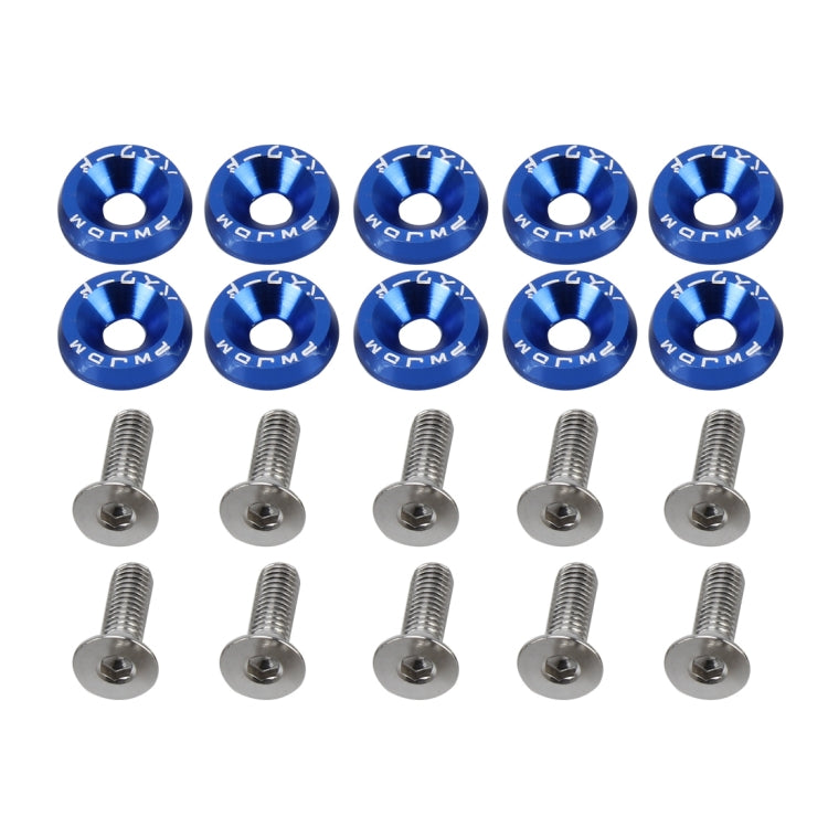 10 PCS Car Modified Screw Gaskets Bodywork Stainless Steel Gasket Bolts, Diameter: 19mm(Blue) - In Car by buy2fix | Online Shopping UK | buy2fix