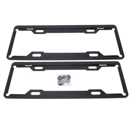 2 PCS Carbon Lead License Plate Frame Simple and Beautiful Car License Plate Frame Holder Universal License Plate Holder(Black) - License Plate Covers & Frames by buy2fix | Online Shopping UK | buy2fix