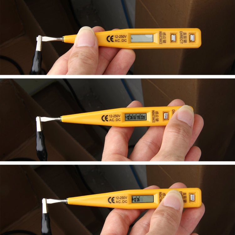 Portable AC DC Voltage Test Pencil Circuit Detector Volt Tester 12-250V Detection(Yellow) - Voltage Detector by buy2fix | Online Shopping UK | buy2fix